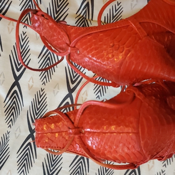 Lust for Life Demon strappy sandals in tart red - Picture 4 of 4